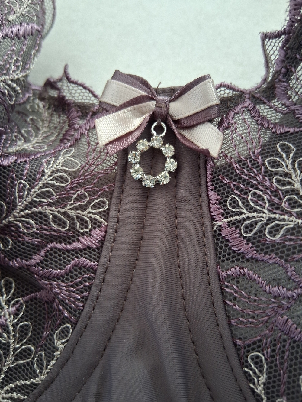 NWT Fit Fully Yours Lingerie/ Bridget Underwire Bra in Deep Mauve Plum/ Size 30F - Picture 9 of 13